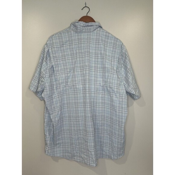 LL Bean Shirt Mens 2 XL XXL Blue Plaid Tropicwear UPF 50 Sun Protection Outdoors - Picture 7 of 9
